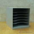 Grey Metal Square 6 Slot Paper Holder Inbox Sorter